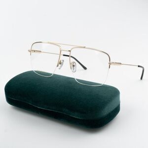 NEW Gucci GG1415O 001 Gold Pilot Women Eyeglasses